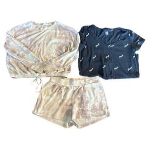 Hippie Rose 2-Piece Lounge Set + Victoria’s Secret PINK Tee – Size M/L